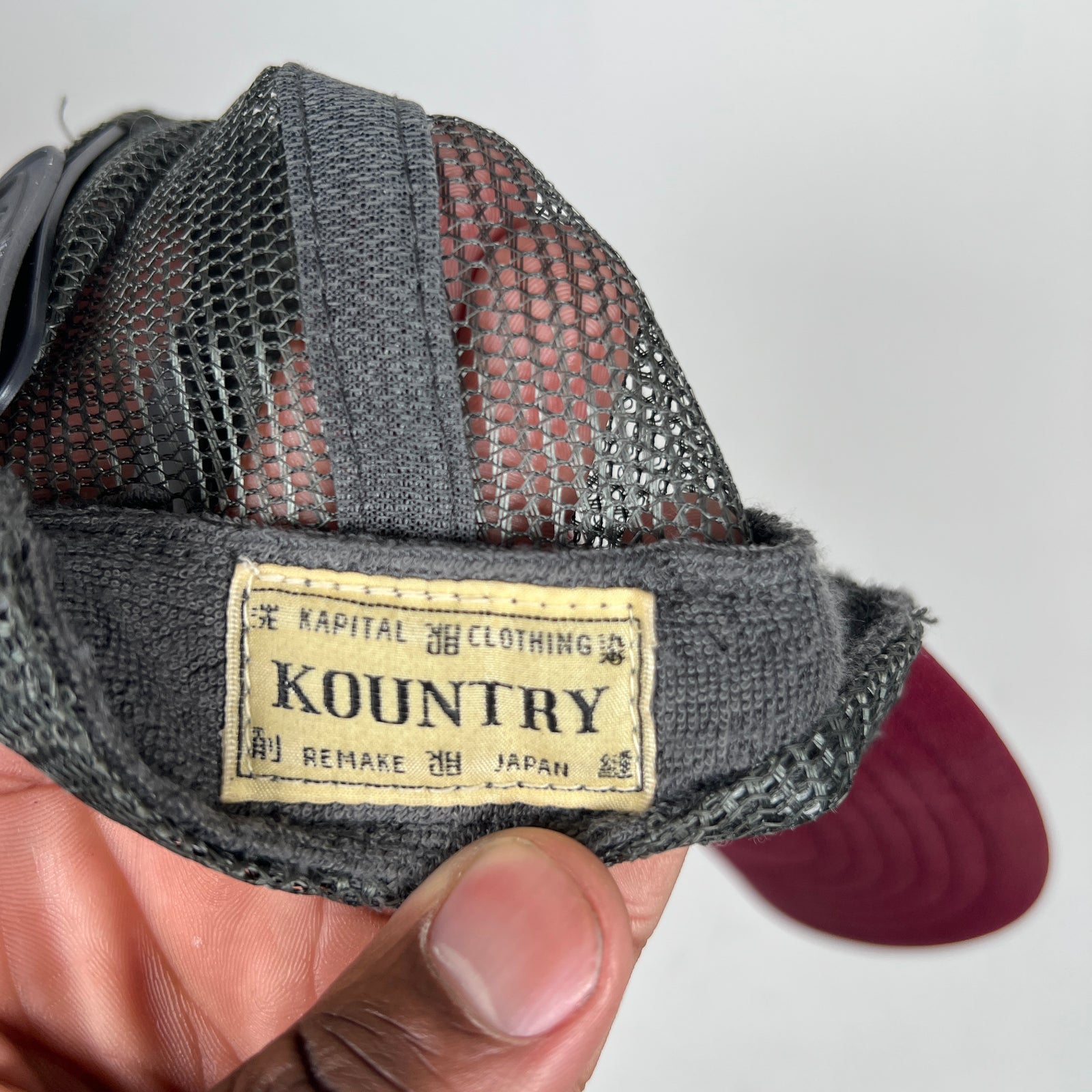 Kapital Grey Denim Coating Trucker Hat