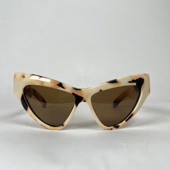 Gucci Ivory/Brown Abstract Print Sunglasses