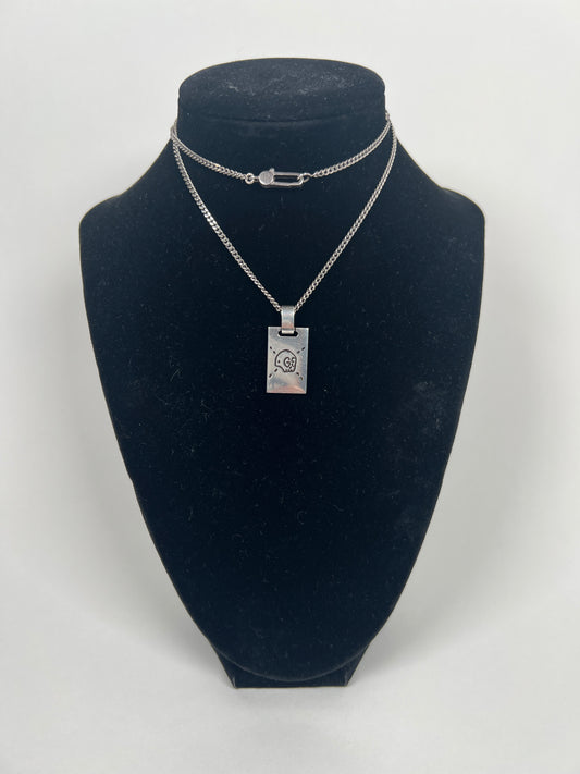 Gucci Silver Ghost Pendent Necklace