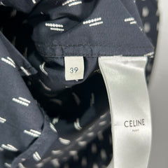 Celine Double Dot Navy Button-Up Shirt Size S