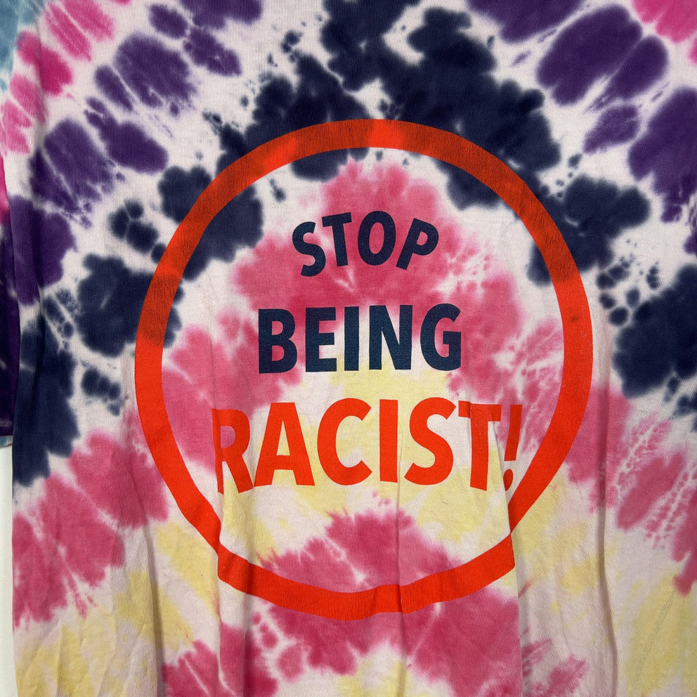 Gallery Dept 'Stop Being Racist' Graphic Tye Dye T-Shirt