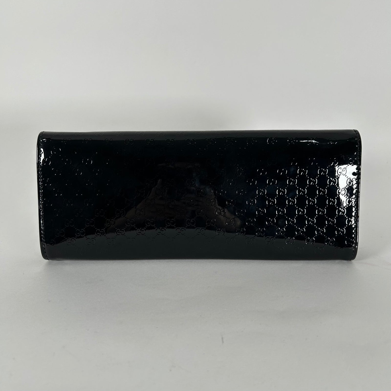 Gucci Guccissima Black Patent Clutch