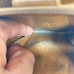 Prada Brown Leather Zip-Around Compact Wallet