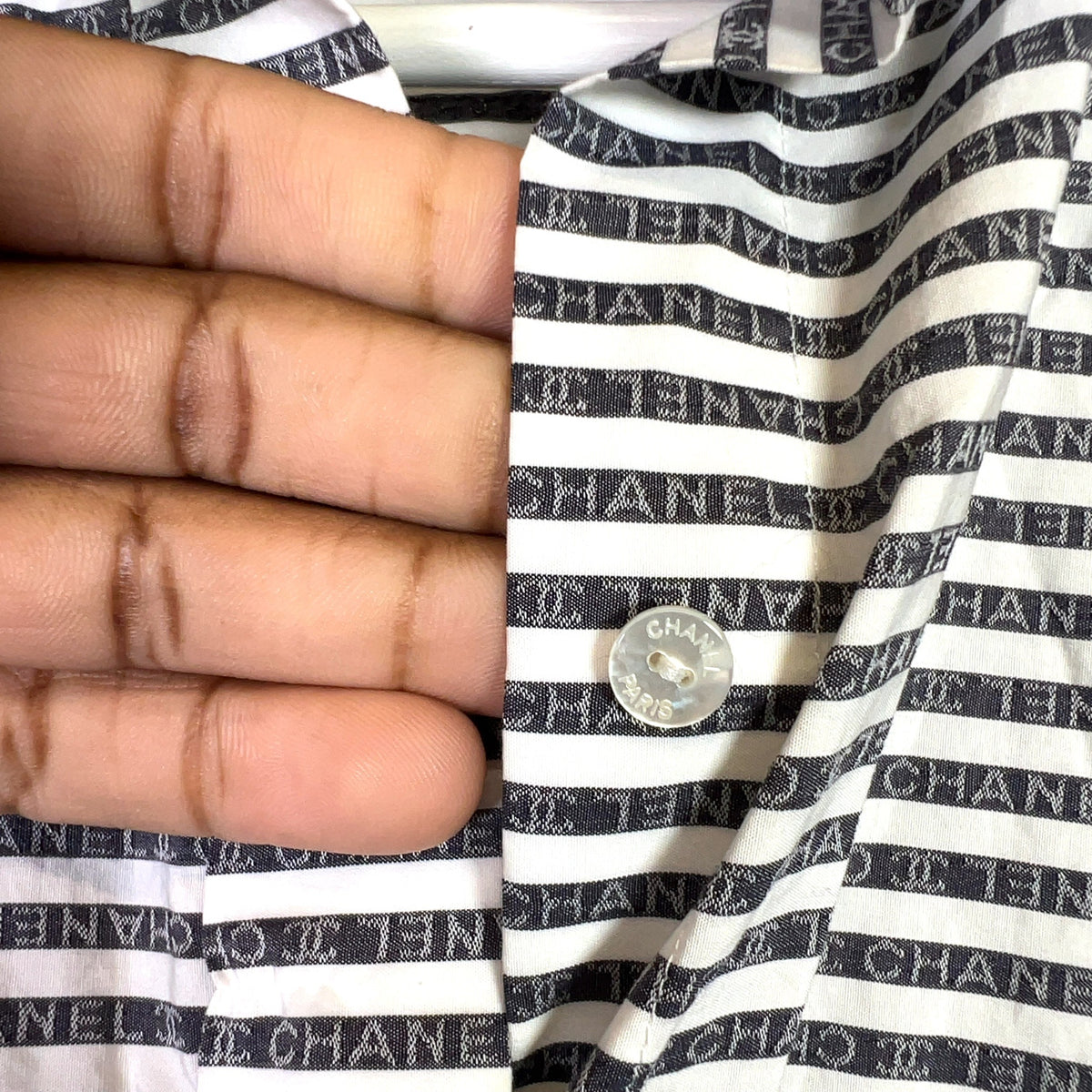 Chanel 2020 Striped Button-Up Shirt