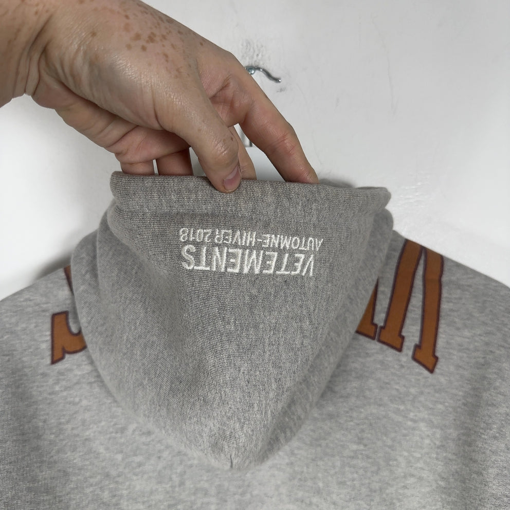 Vetements AW18 Misplaced Logo Hoodie Size M