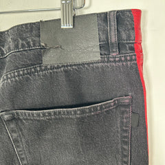 Balenciaga Red Striped Black Jeans Size 34