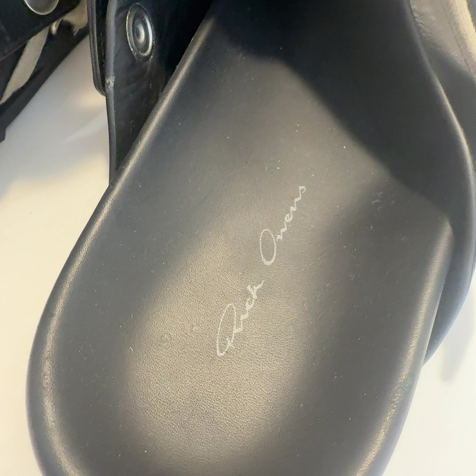 Rick Owens Mega-Lace Sabot Leather Sandals