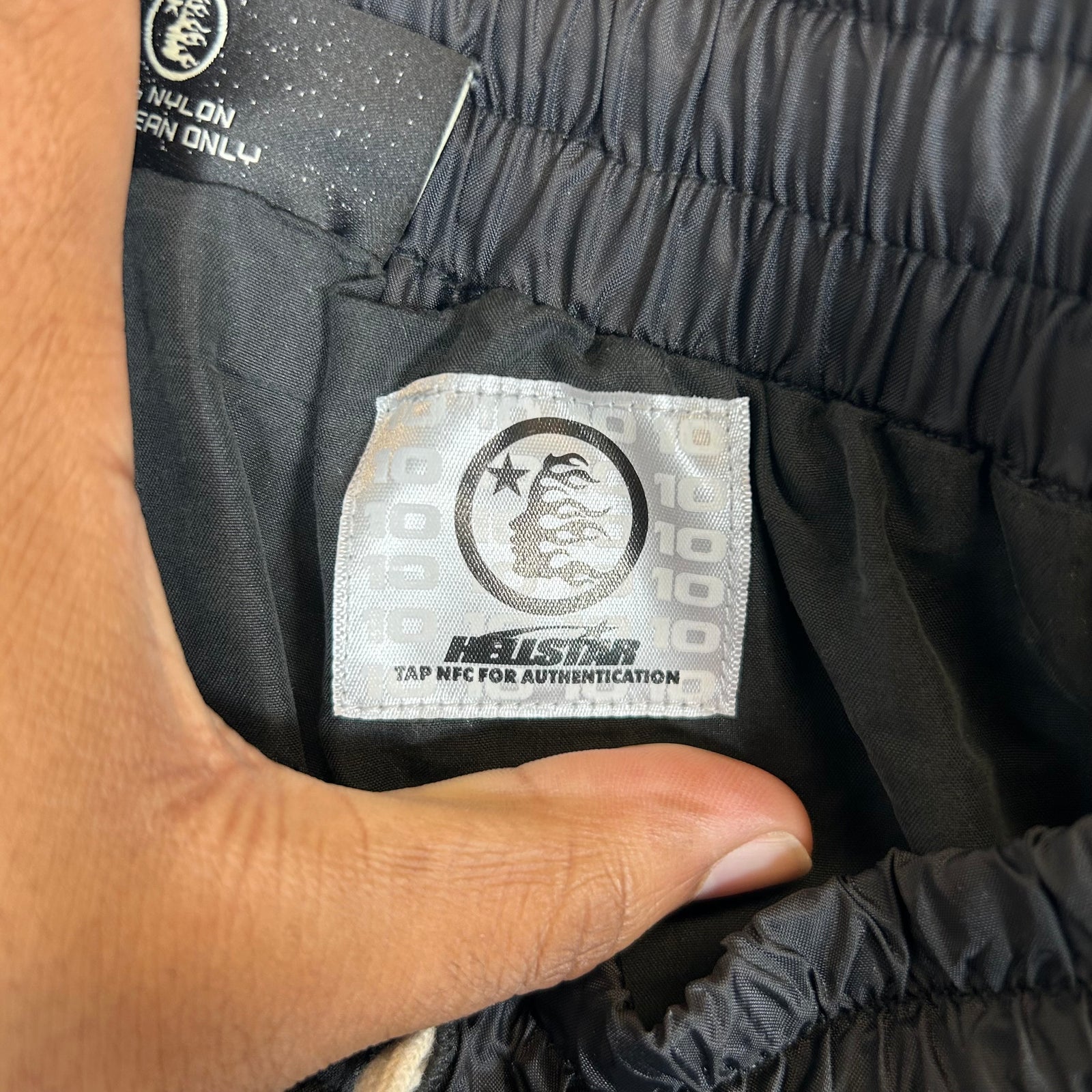 Hellstar Black/White Nylon Track Pants Size XL