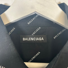 Balenciaga Black All Over Print Button Up Shirt Size M
