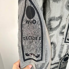 Who Decides War Metallic Silver Stained Glasses Jeans Size 36