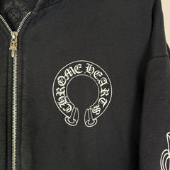 Chrome Hearts Horseshoe Floral Cross Zip-Up Hoodie