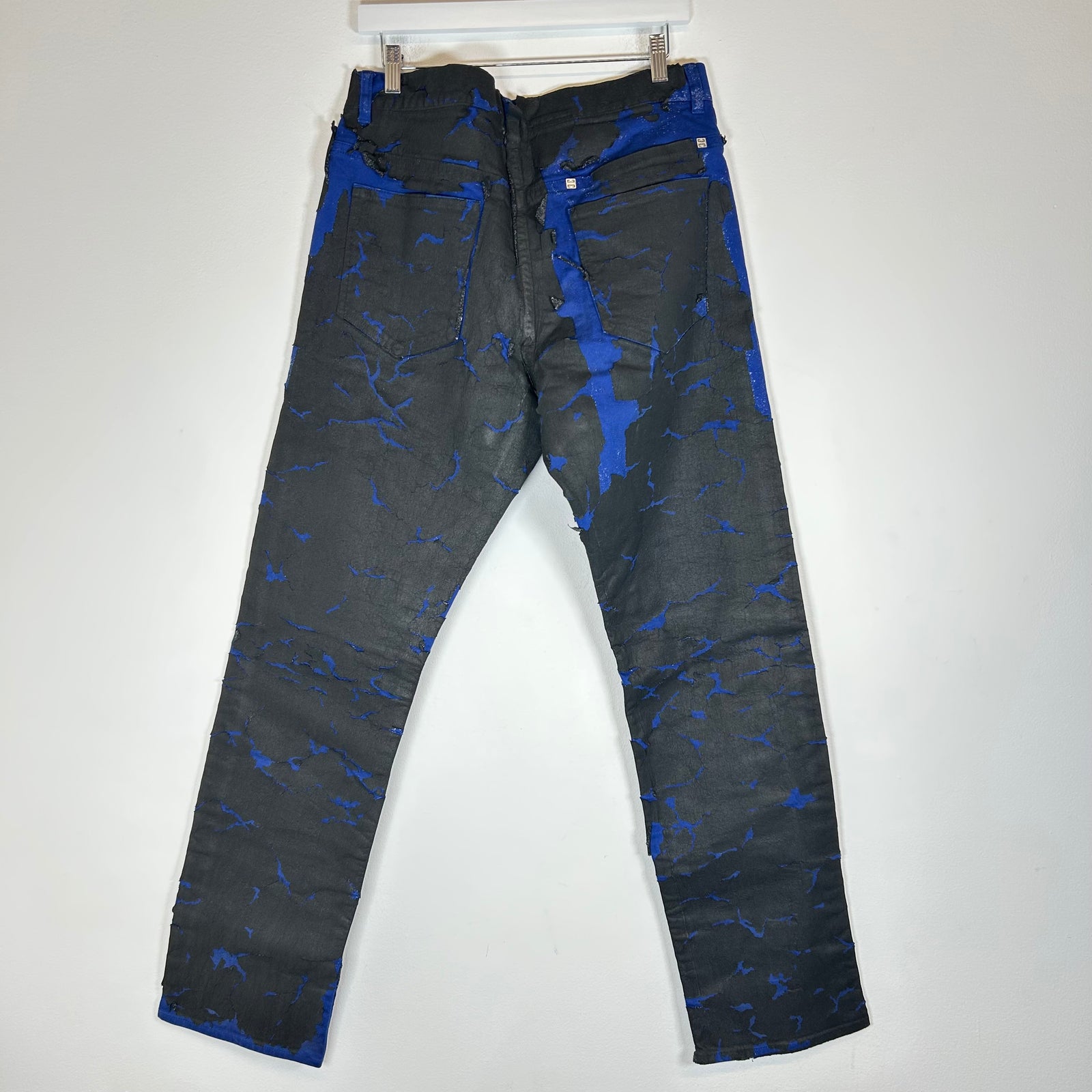 Givenchy Black/Blue Waxed Jeans Size 34