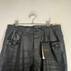 Gucci Black Waxed Horsebit Jeans