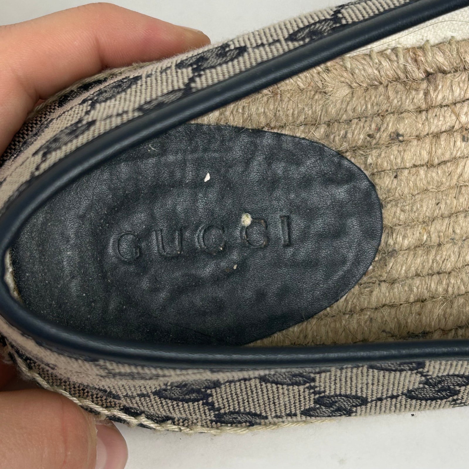 Gucci Navy Espadrilles Slip-on Sneaker Size 14