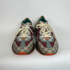 Gucci Burgundy GG Rhyton Sneakers Size 10