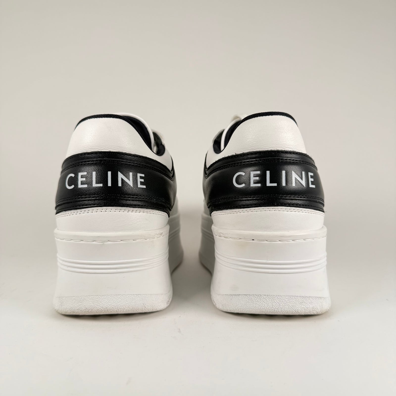 Celine White & Black Platform Sneakers Size 37