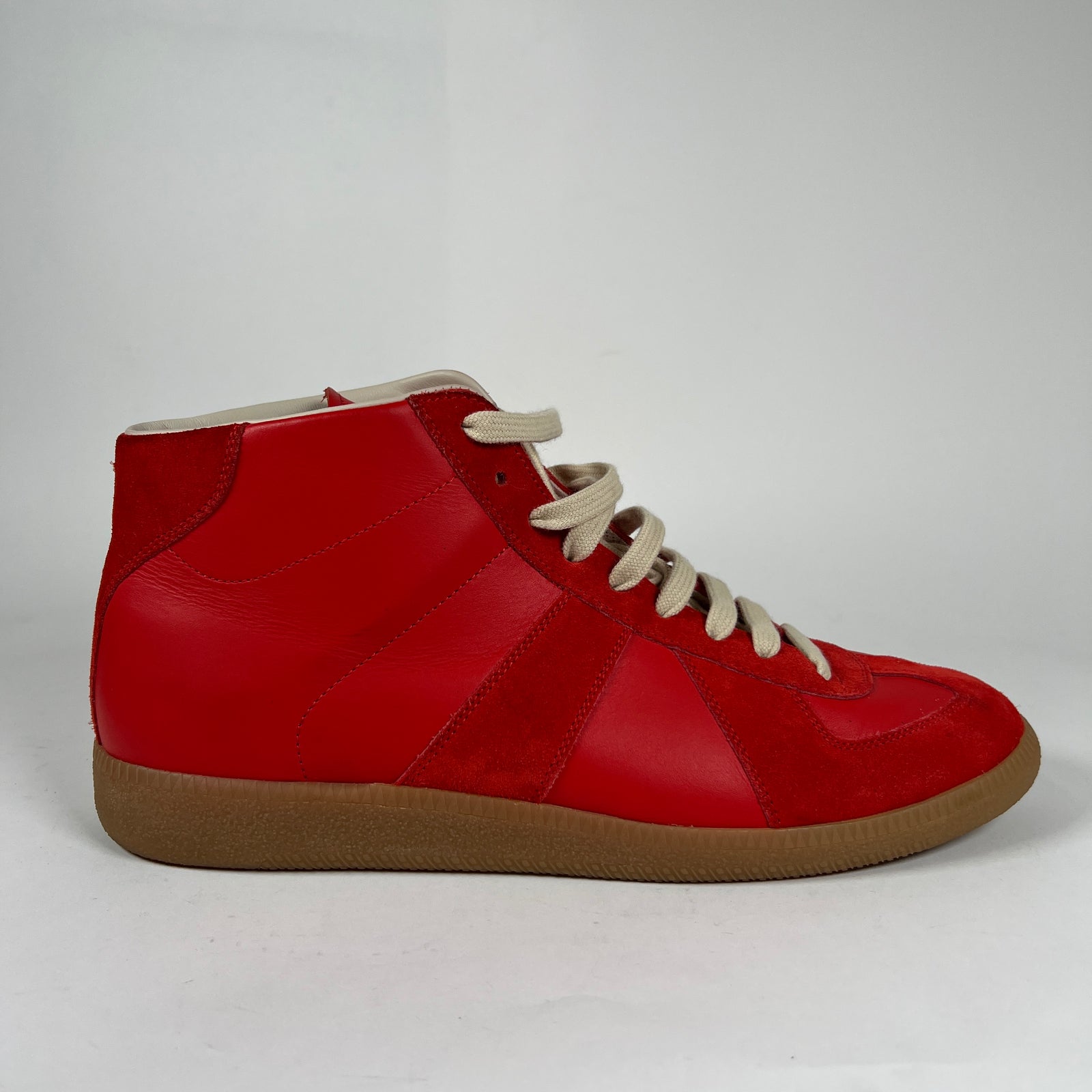 Maison Margiela Red Orange Mid Top Gats Size 43