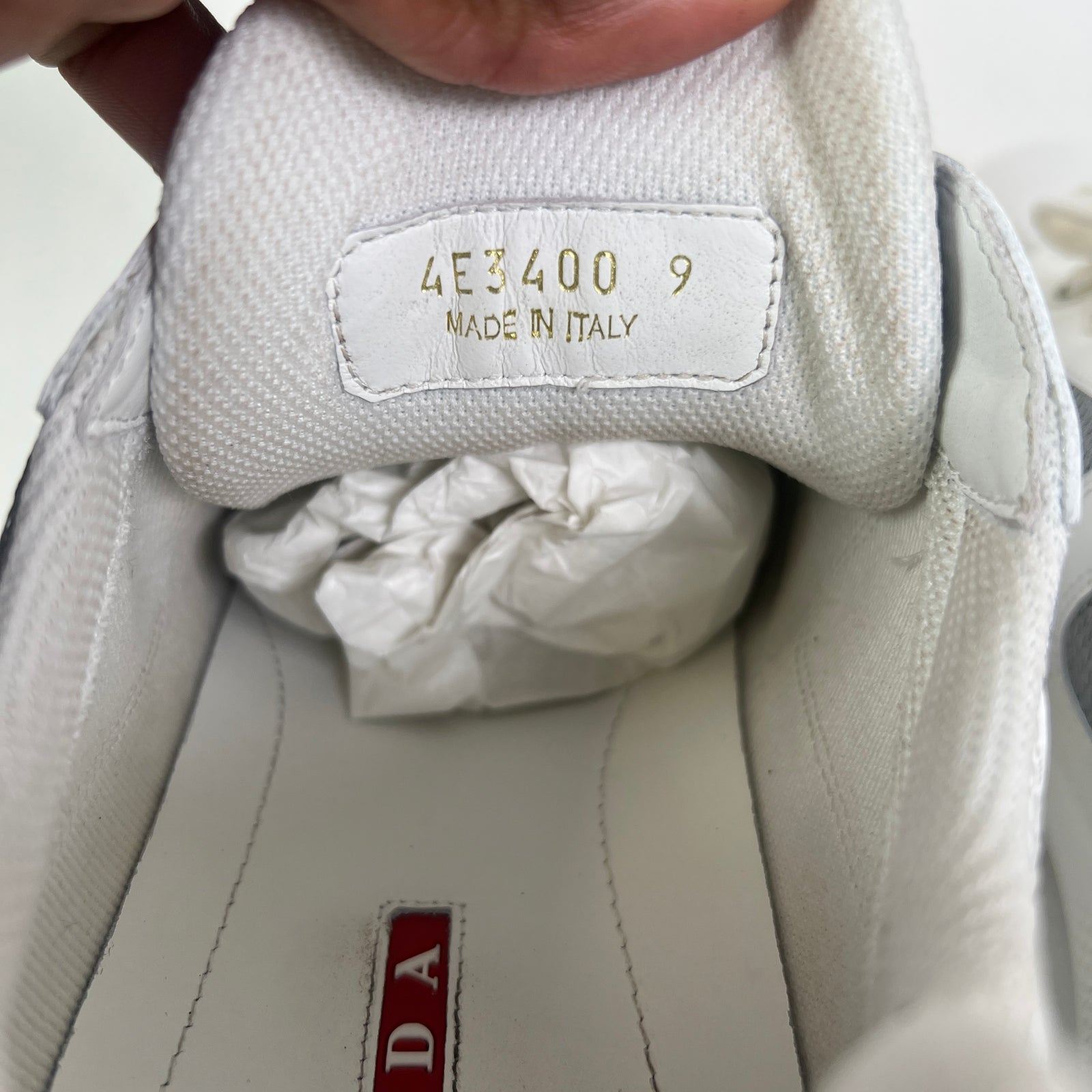 Prada White Patent Leather America Cups