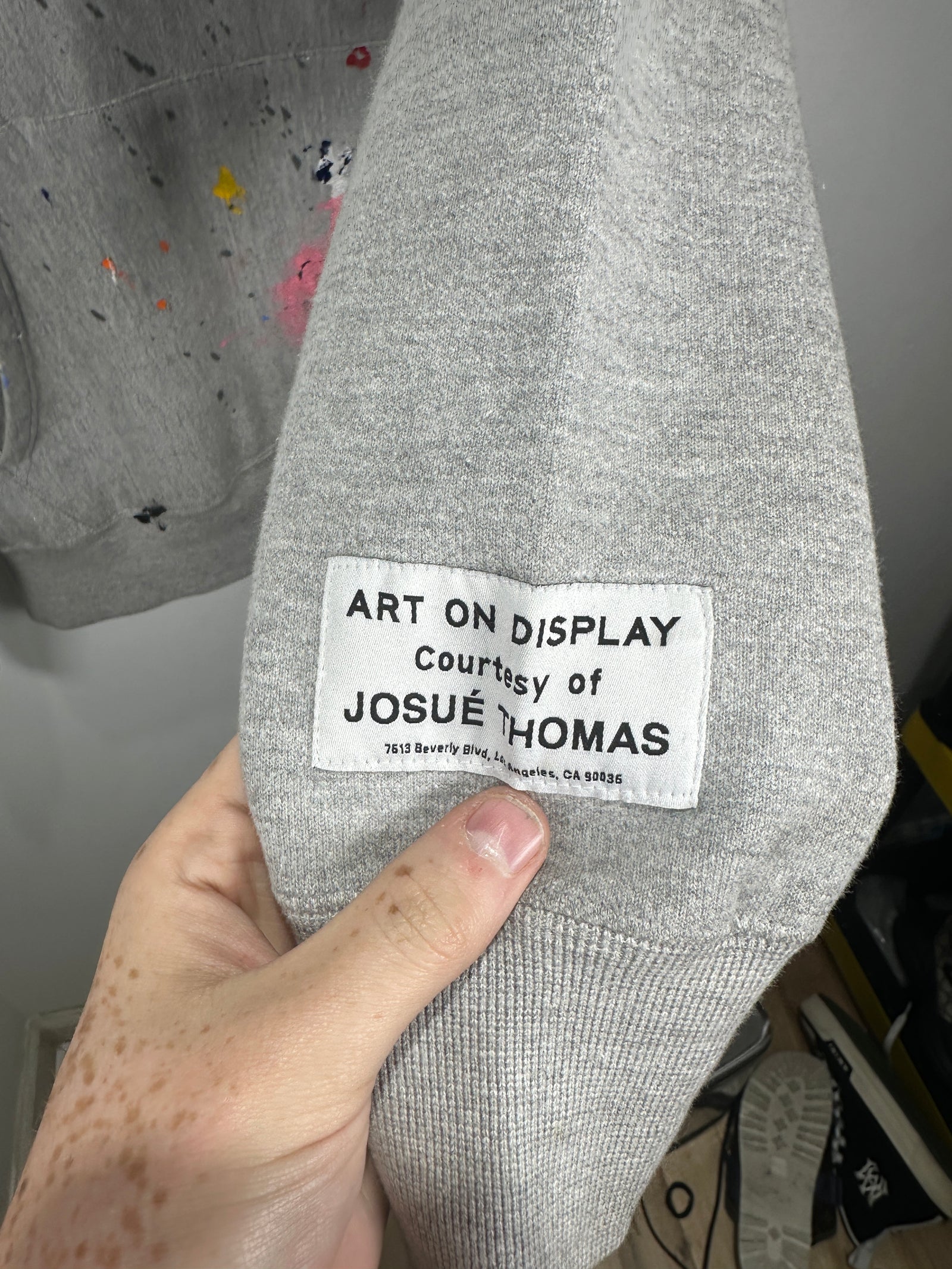 Gallery Dept. Grey Paint Splatter Hoodie Size S