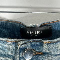 Amiri Lightwash Bandana Flame Jeans Size 38