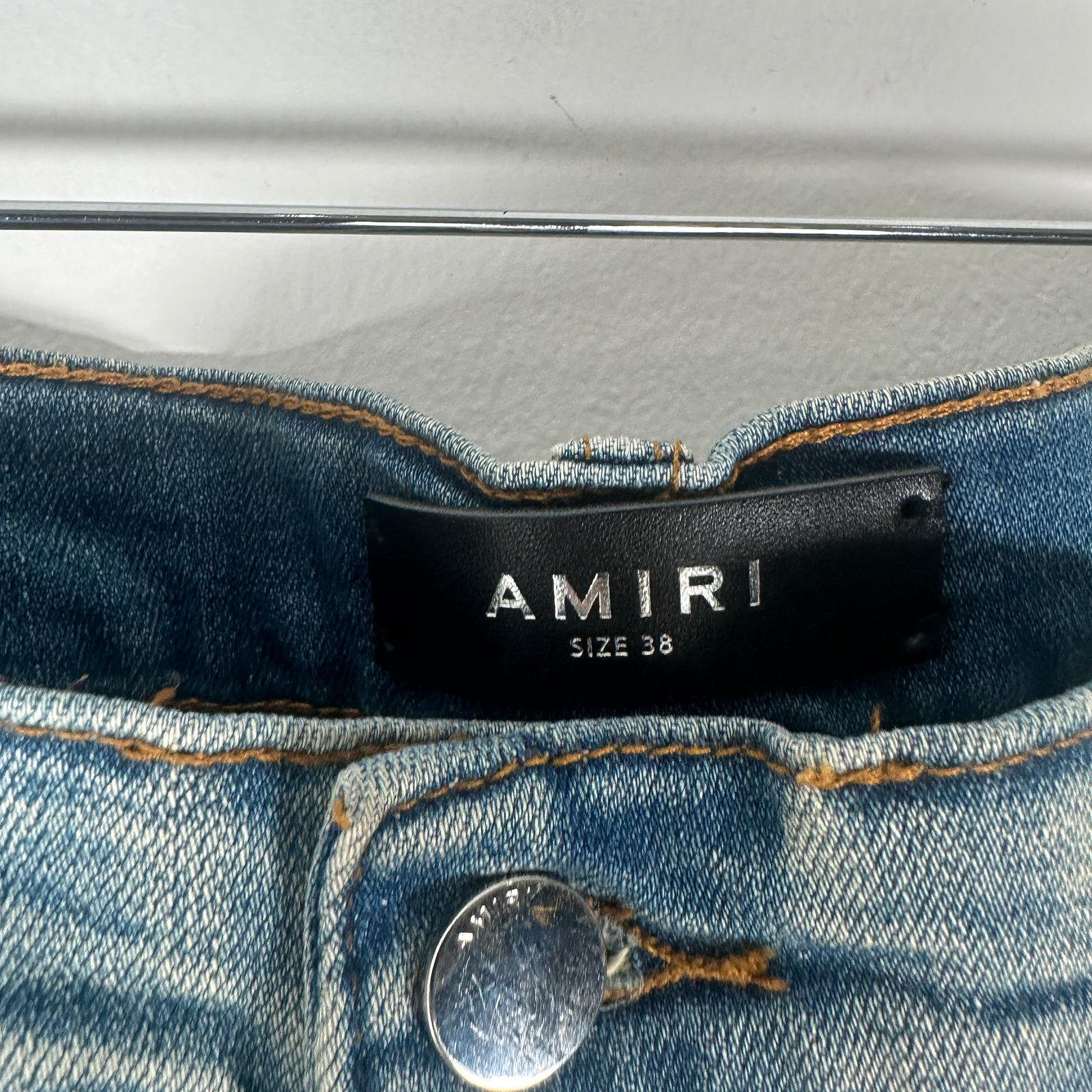 Amiri Lightwash Bandana Flame Jeans Size 38