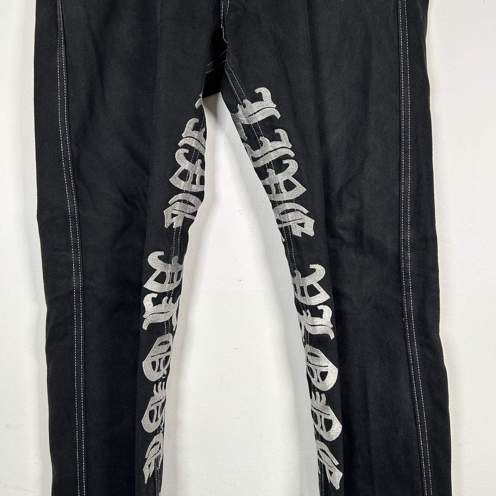 Vlone Black/Silver 'Live & Die' Denim Jeans Size 34