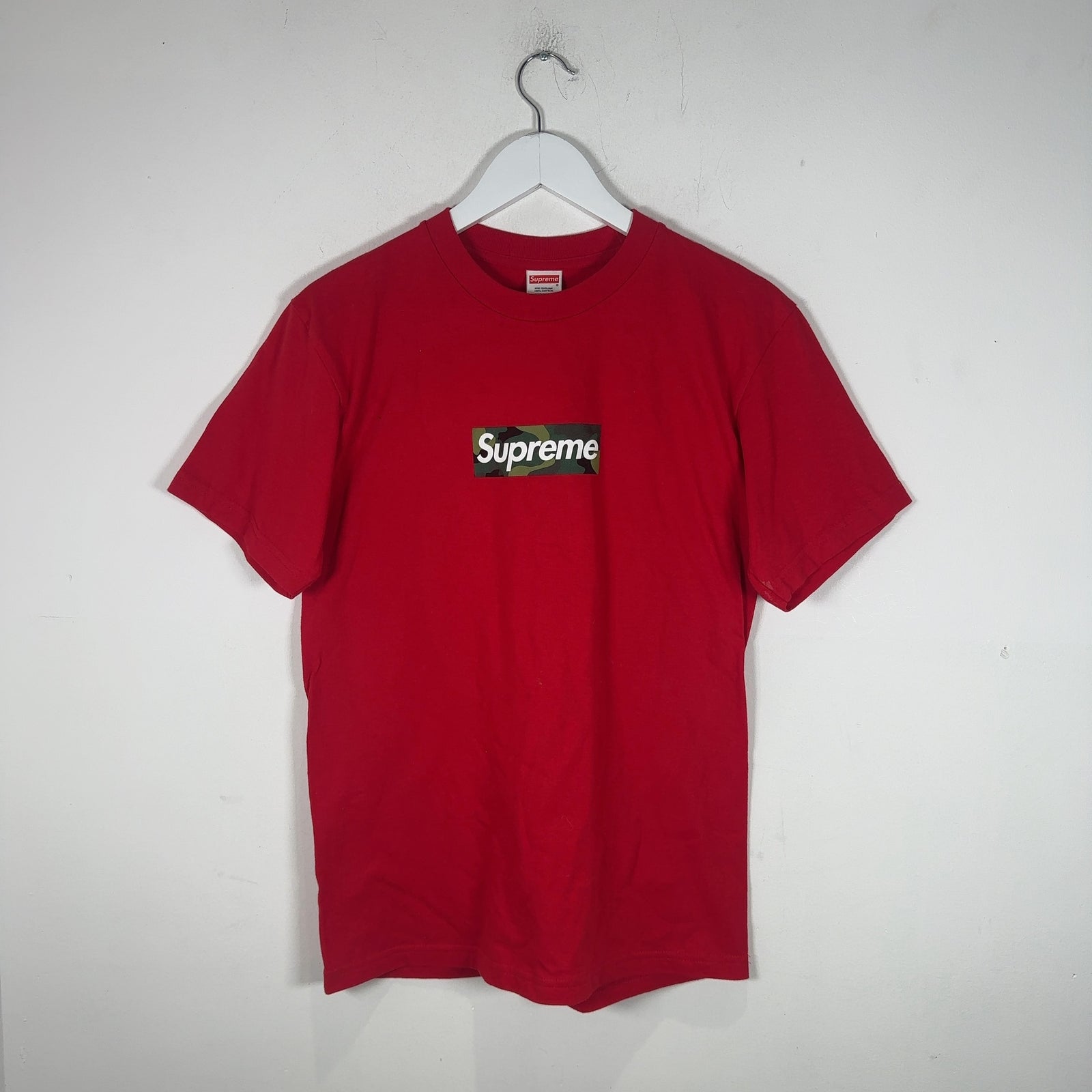 Supreme Red Camo Box Logo T-Shirt Size S