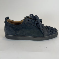 Christian Louboutin Grey Suede Junior Spikes Orlato Lowtop Sneakers