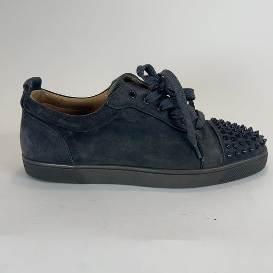 Christian Louboutin Grey Suede Junior Spikes Orlato Lowtop Sneakers