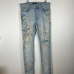 Amiri Lightwash Paint Splatter Jeans Size 38