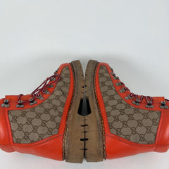 Gucci x The North Face GG Canvas Lace Up Hiking Boots