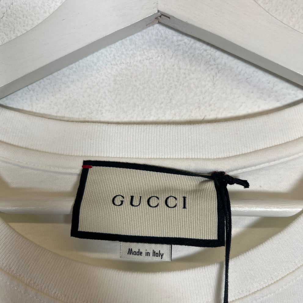 Gucci White Classic GG Oval Logo T-Shirt Size L