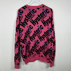 Hysteric Glamour Pink Jacquard Logo Sweater Size L