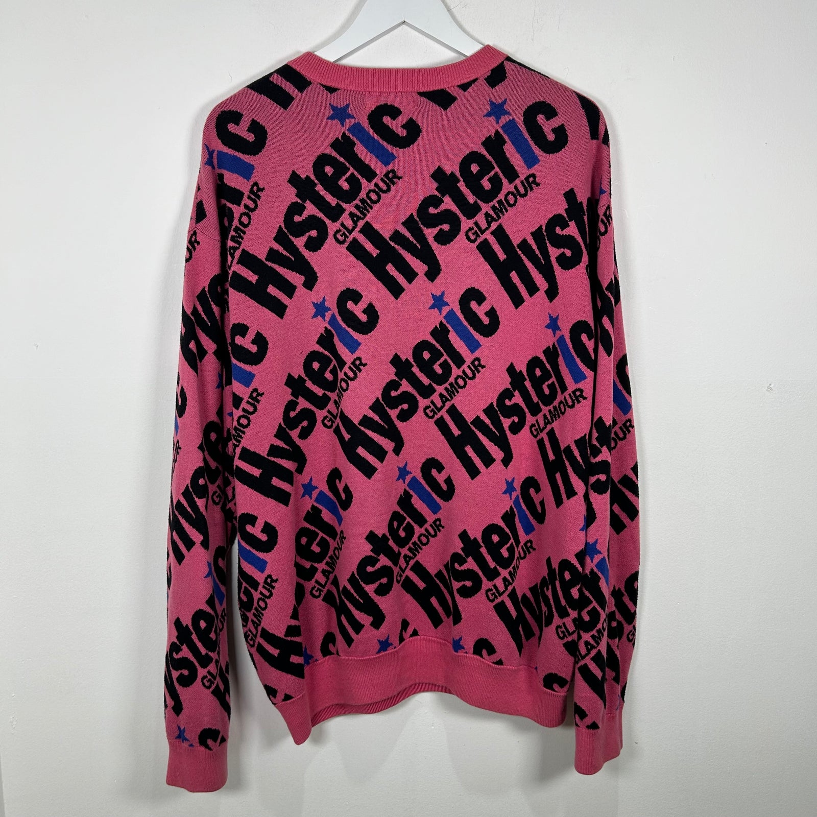 Hysteric Glamour Pink Jacquard Logo Sweater Size L