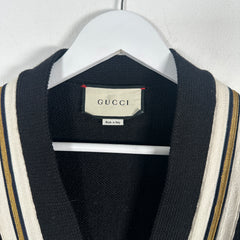 Gucci Black Striped Bee Cardigan Sweater Size XS