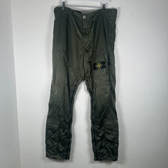 Stone Island Green Nylon Zipper Cargo Pants Size 36
