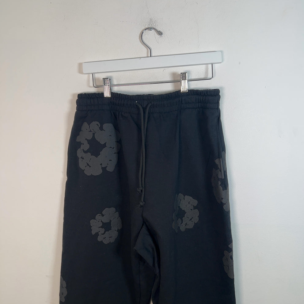 Denim Tears Black Mono Wreath Sweatpants Size S