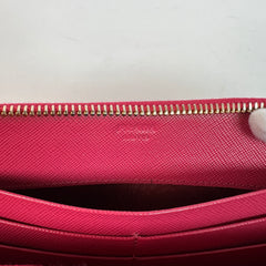 Prada Pink Saffiano Leather Wallet