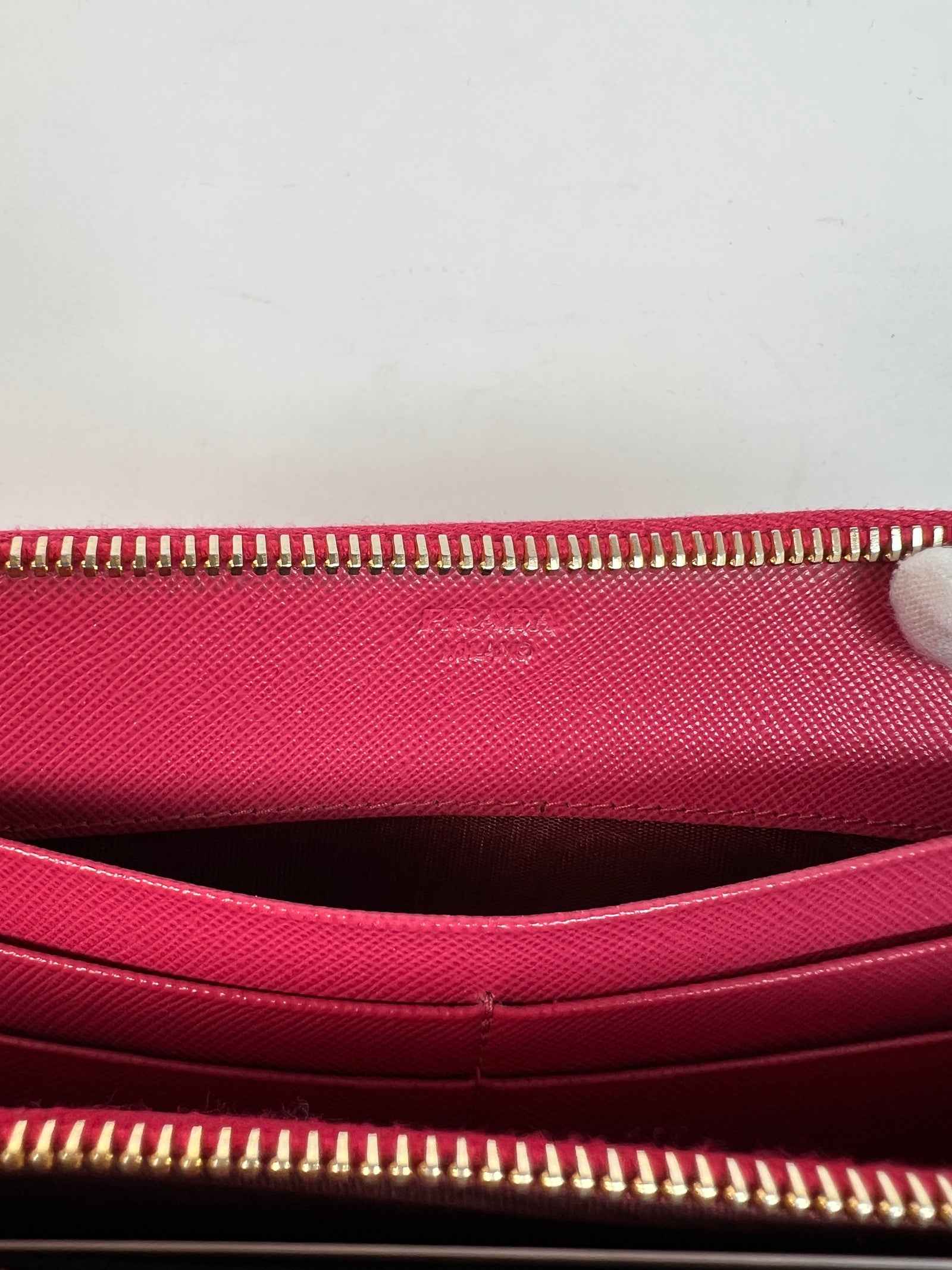 Prada Pink Saffiano Leather Wallet