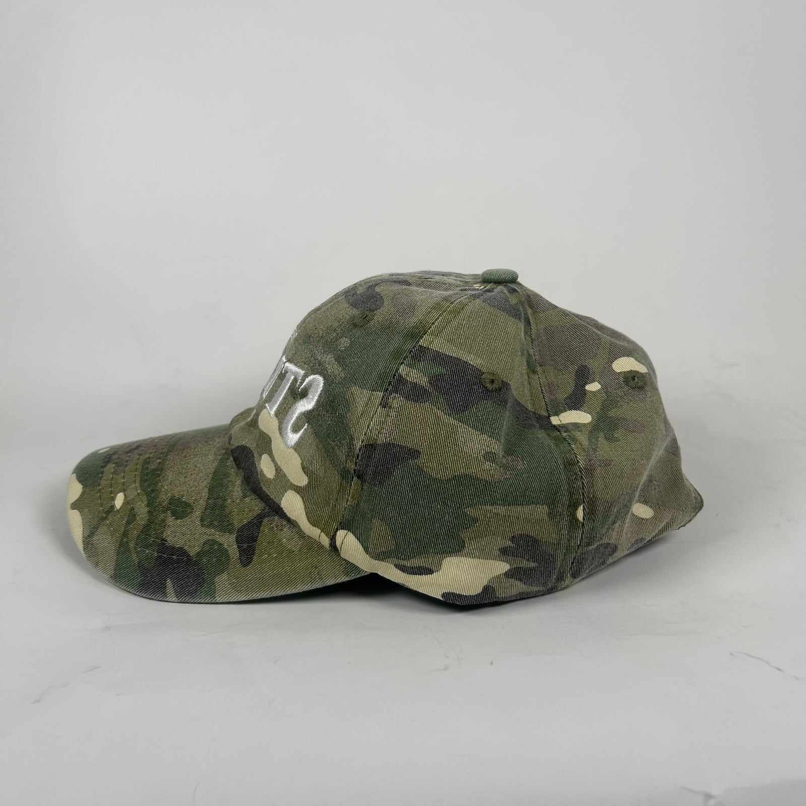 Street Commerce Green Camo Mirrored Logo Distressed Cap