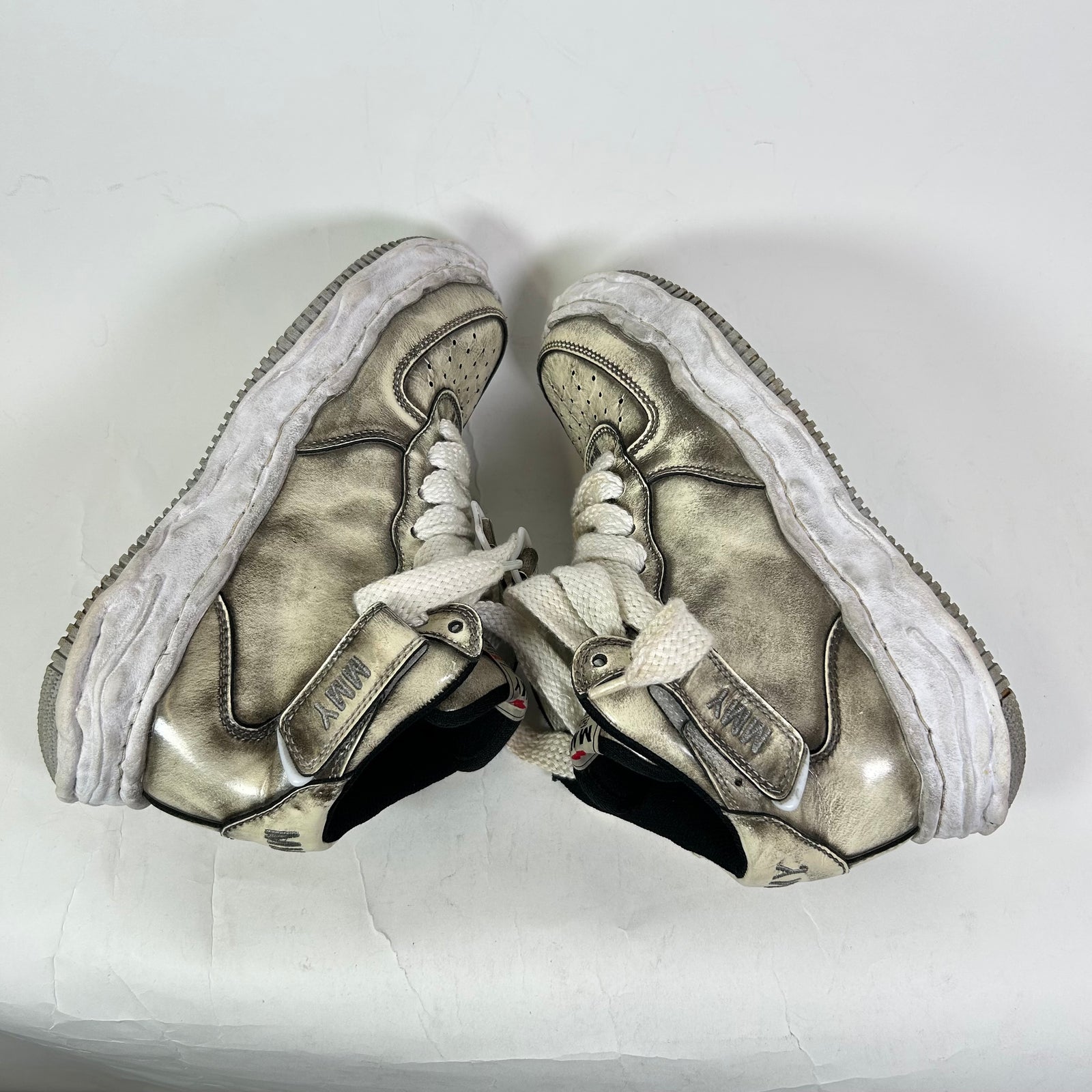 MMY Brushed Patent Leather Wayne High-Top Sneakers