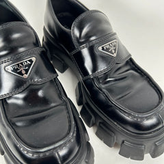 Prada Black Leather Monolith Sneakers Size 10