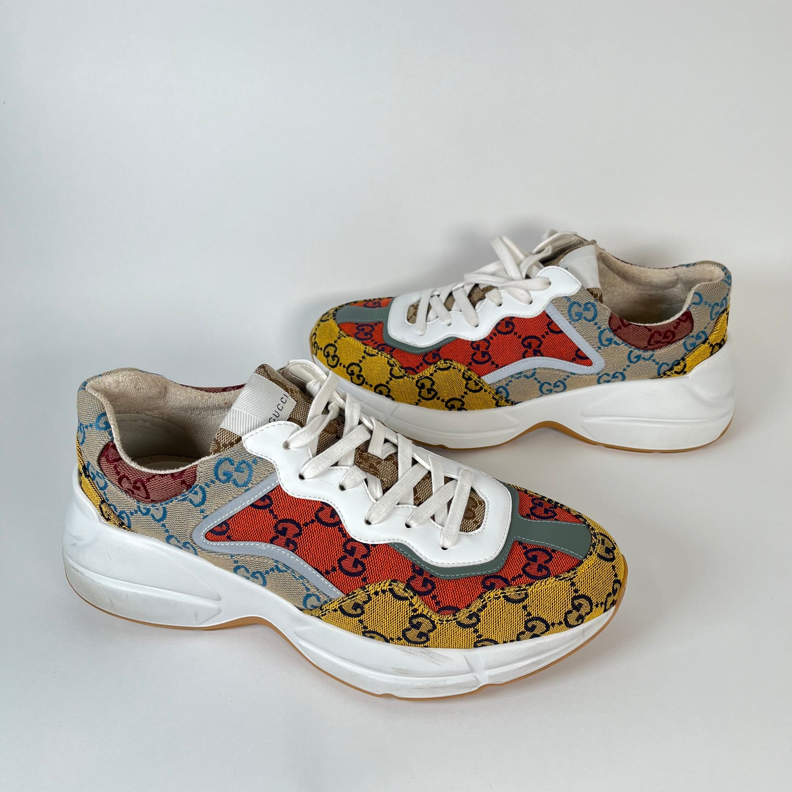 Gucci GG Rhyton Multi Color Sneakers Size 42