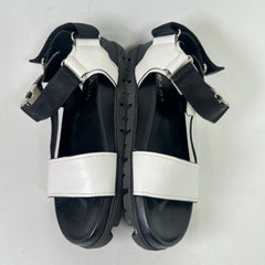 Prada Two-Tone Buckle Flat Sandals