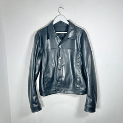Rick Owens DrkShdw Black Leather Work Jacket Size L