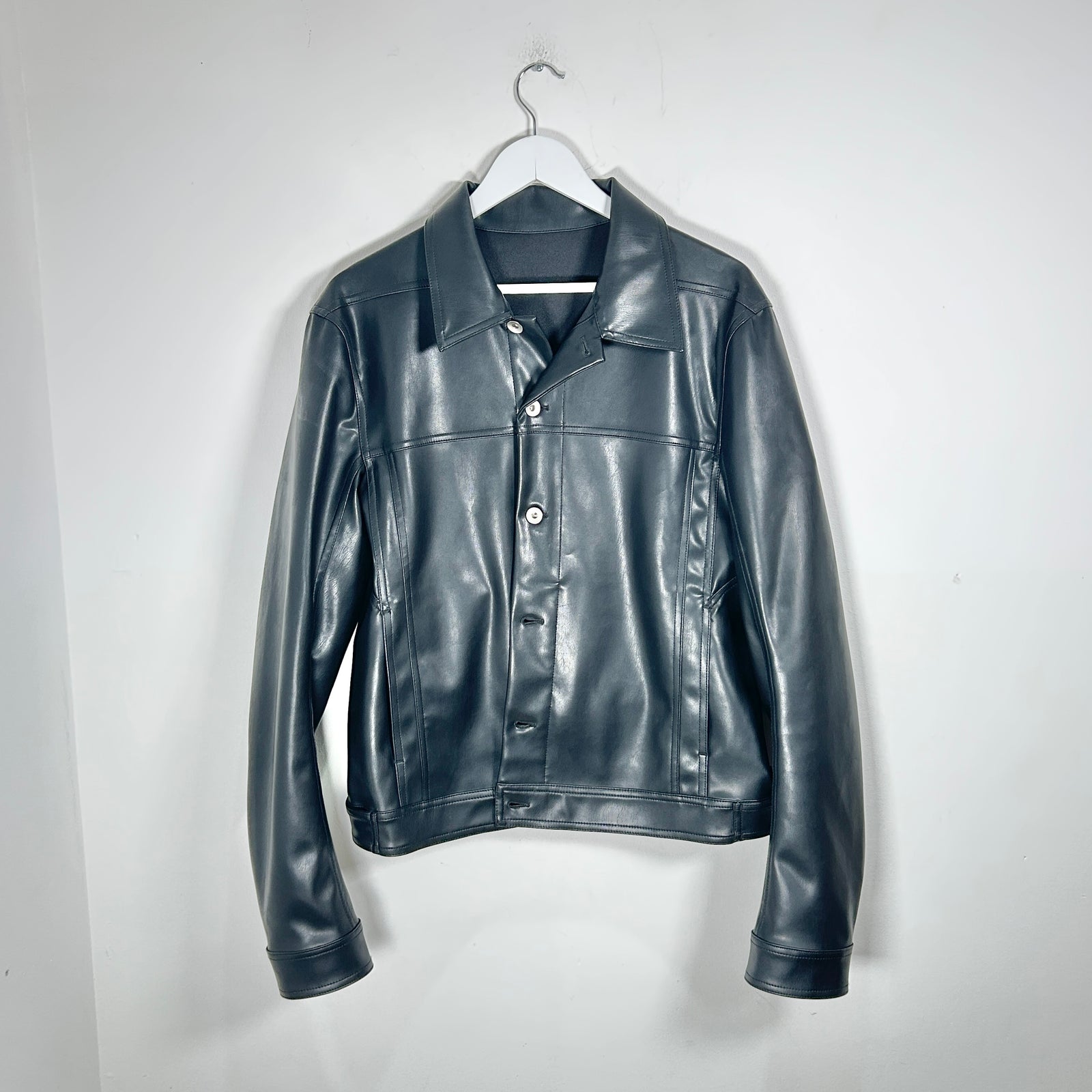 Rick Owens DrkShdw Black Leather Work Jacket Size L