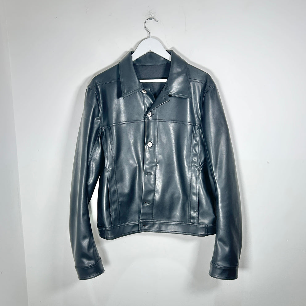 Rick Owens DrkShdw Black Leather Work Jacket Size L
