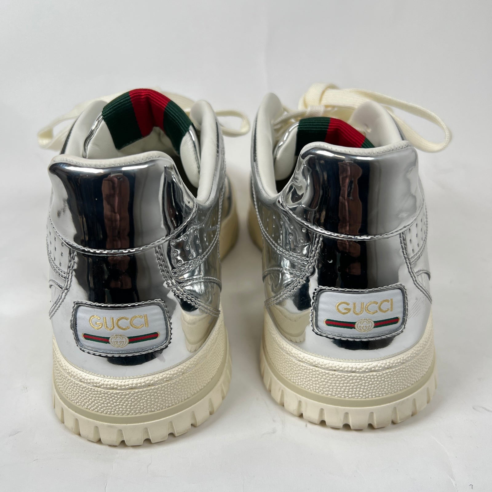 Gucci Metallic Silver GG Re-Web Sneaker Size GG 11