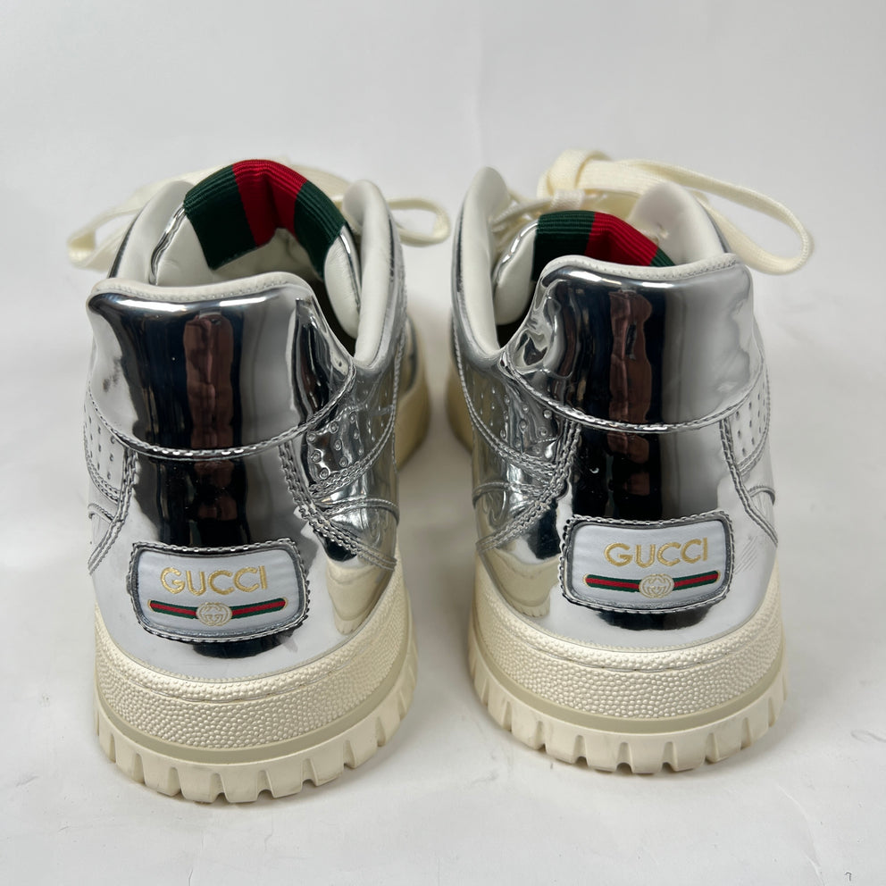 Gucci Metallic Silver GG Re-Web Sneaker Size GG 11
