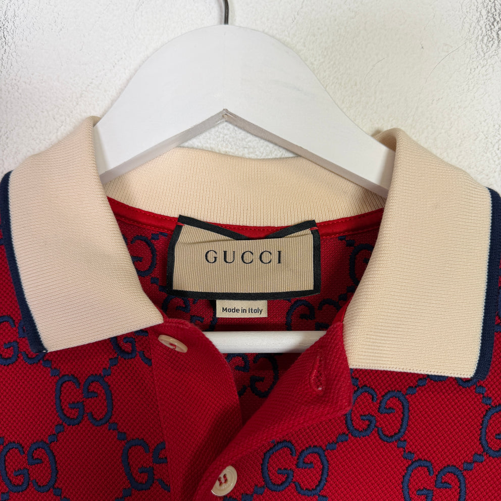 Gucci GG Embroidered Monogram Polo
